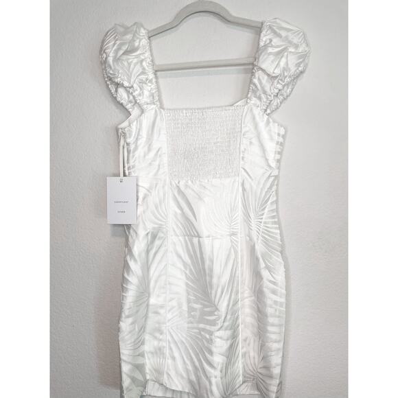 Significant Other Celia White Embroidered Palm Puff Sleeve Mini Dress NWT 6 - Picture 7 of 11